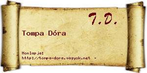 Tompa Dóra névjegykártya